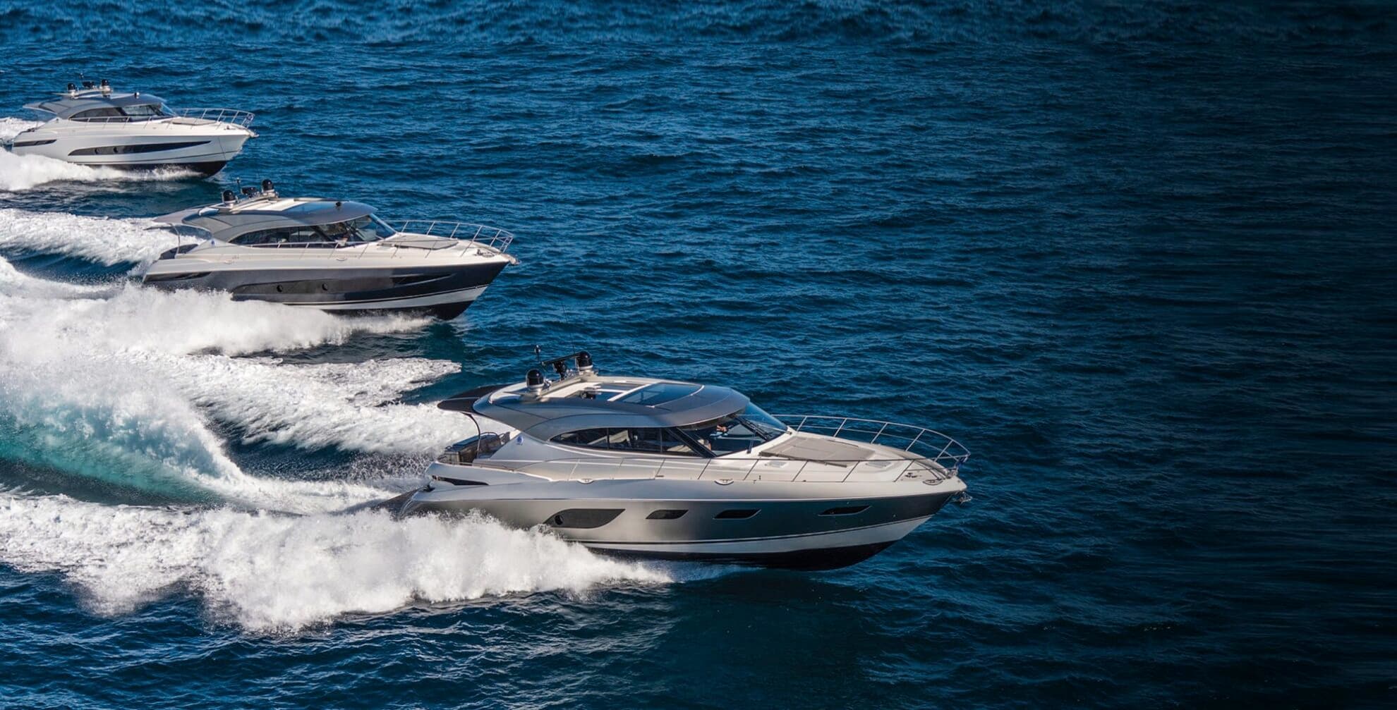 A Riviera under way off the Southern Massachusetts coast